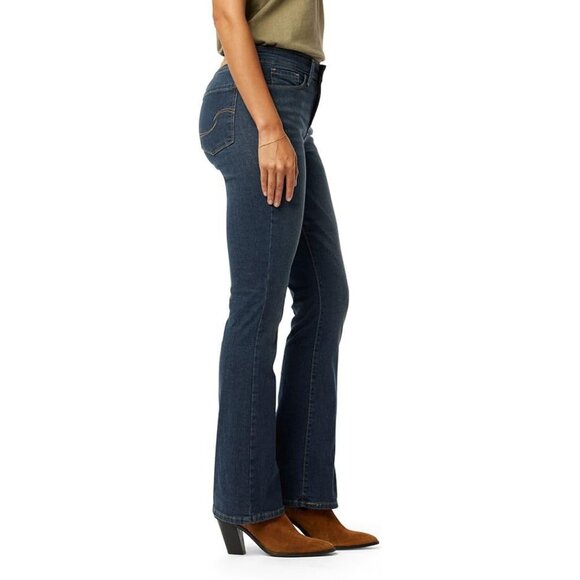 Women's Shaping Bootcut Jeans Mid-Rise Stretch Denim Plus Size Available - Picture 2 of 5